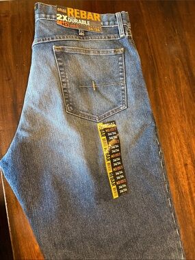 Ariat Men's Rebar Relaxed Fit Blue Denim Jeans